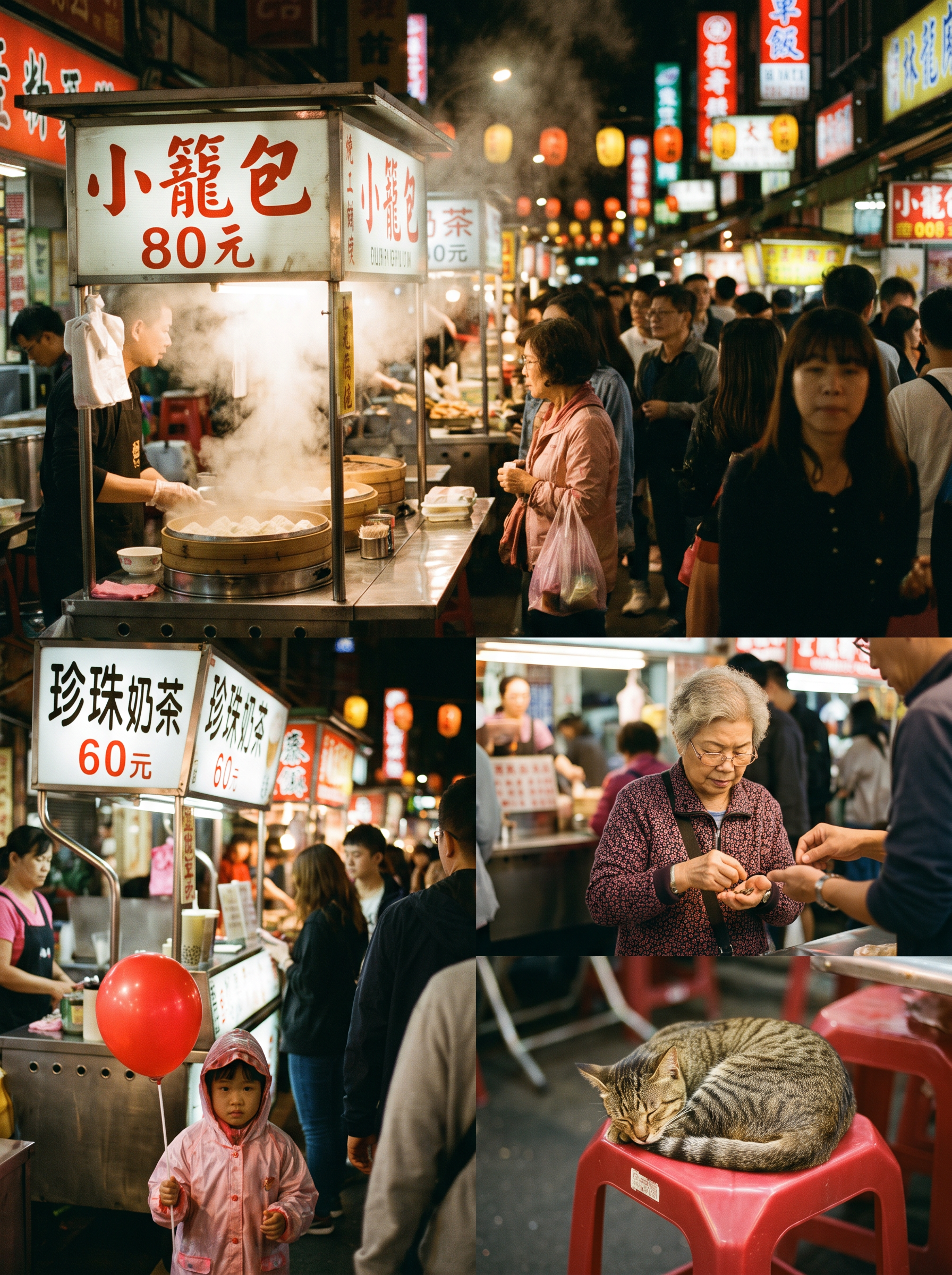 Nano Banana Pro: Night market with Chinese signs